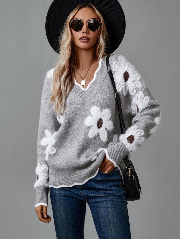 Inés™ | Pull chic pour femme avec imprimé floral