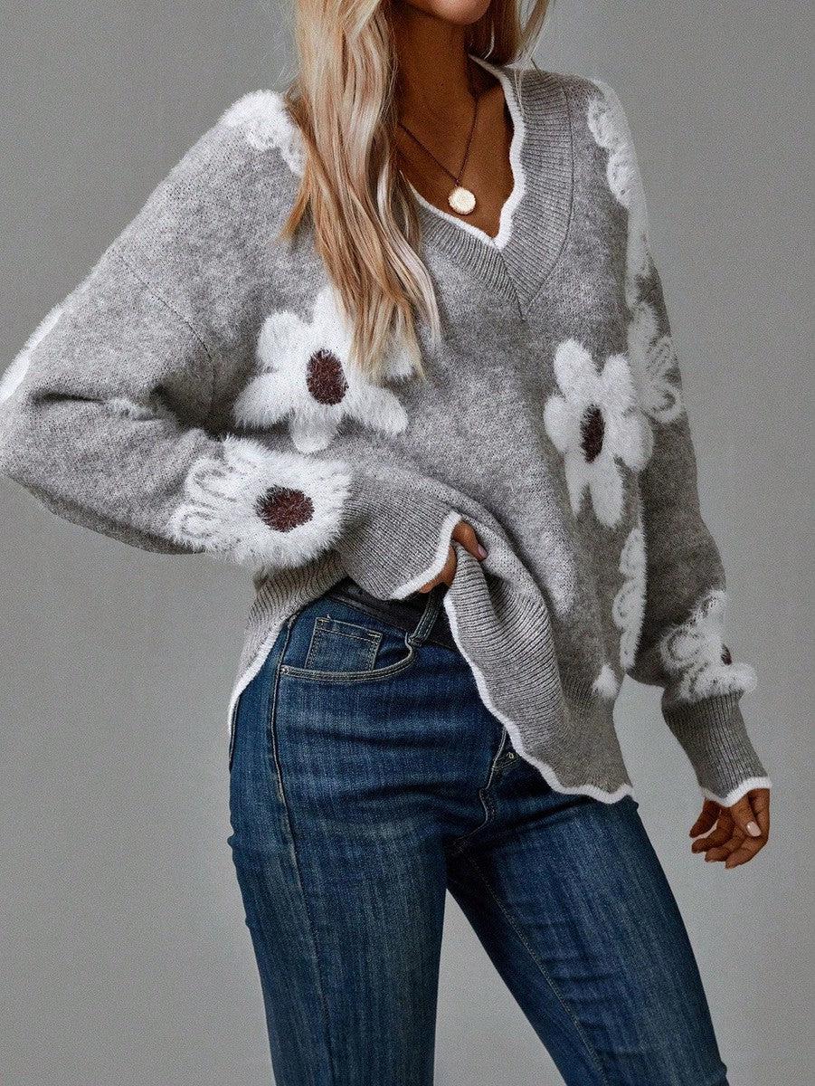 Inés™ | Pull chic pour femme avec imprimé floral