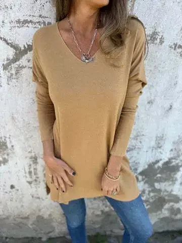 Juana™ | Tunique en tricot décontractée à col en V