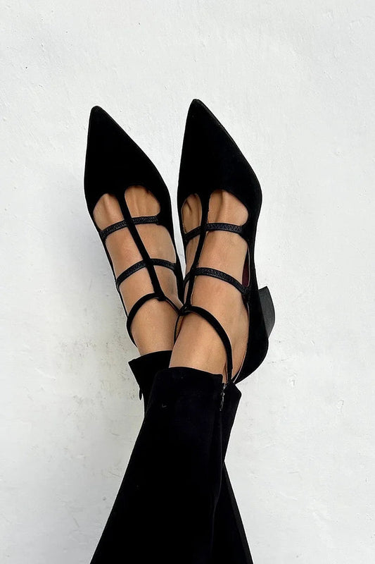 BENEDETTA | Élégantes ballerines à lacets pointues pour un look raffiné