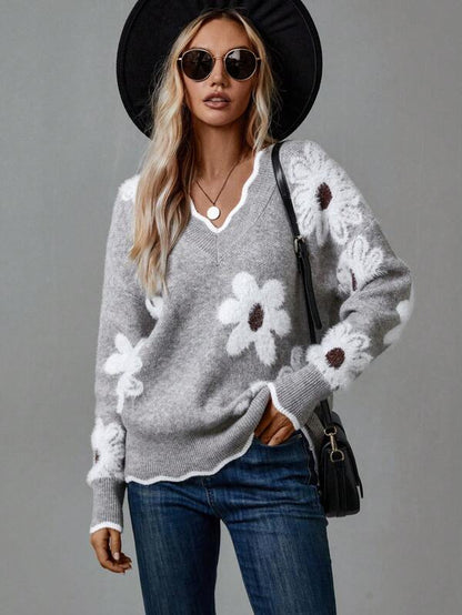 Inés™ | Pull chic pour femme avec imprimé floral