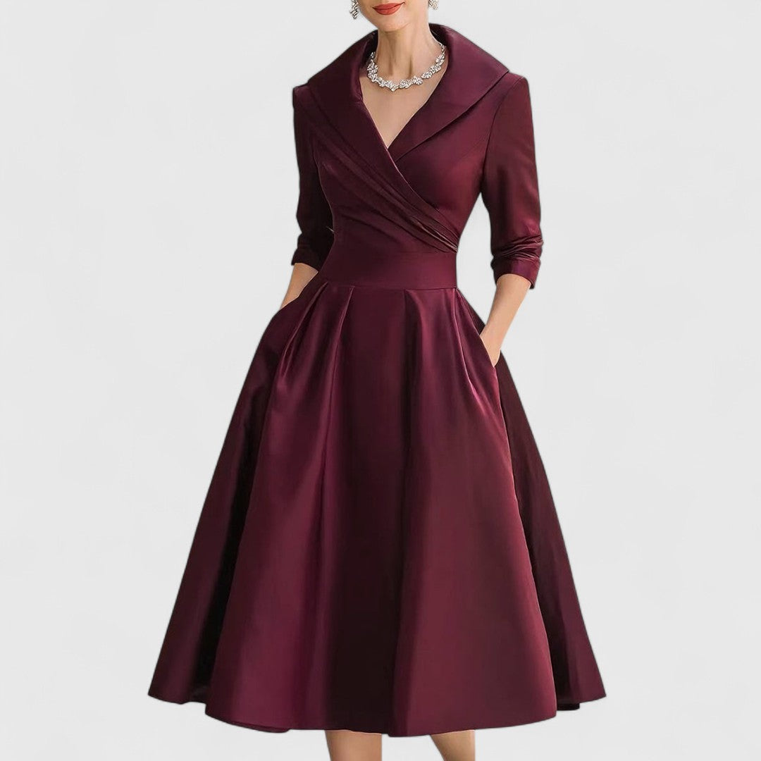 Rosalie | Robe midi élégante avec une subtile brillance