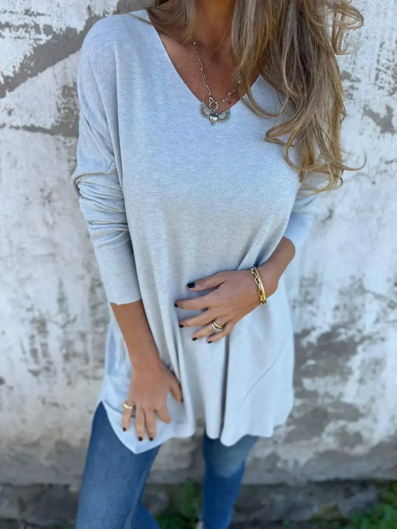 Juana™ | Tunique en tricot décontractée à col en V