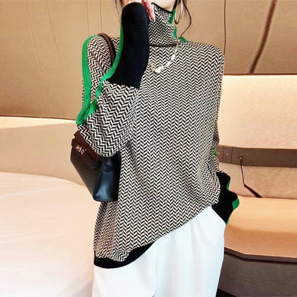 Isidora™ | Pull de luxe à col montant en chevrons