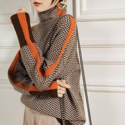 Isidora™ | Pull de luxe à col montant en chevrons