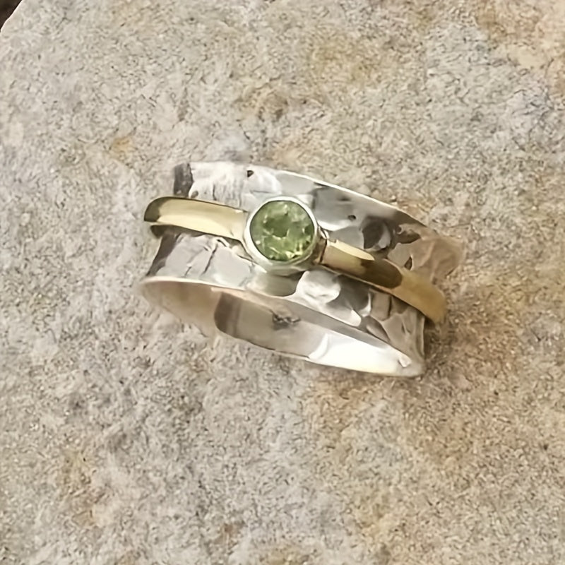 Bague en zirconium vert élégante